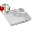 thumbnail image 1 of VQPeo Chips and Dip Plates, Plastic Serving Platter Set Dumpling Plate with Dipping Saucer, Divided Snack Serving Dishes for Appetizer, Sushi, Charcuterie, Reusable, 1 of 5