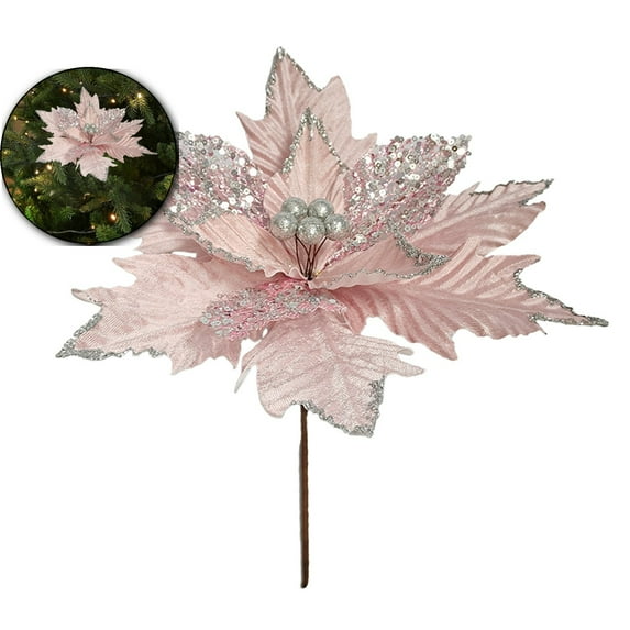 VQPeo Christmas Tree Decoration, Simulated Cloth Flowers, Holiday Party Ornaments for Festive Occasions