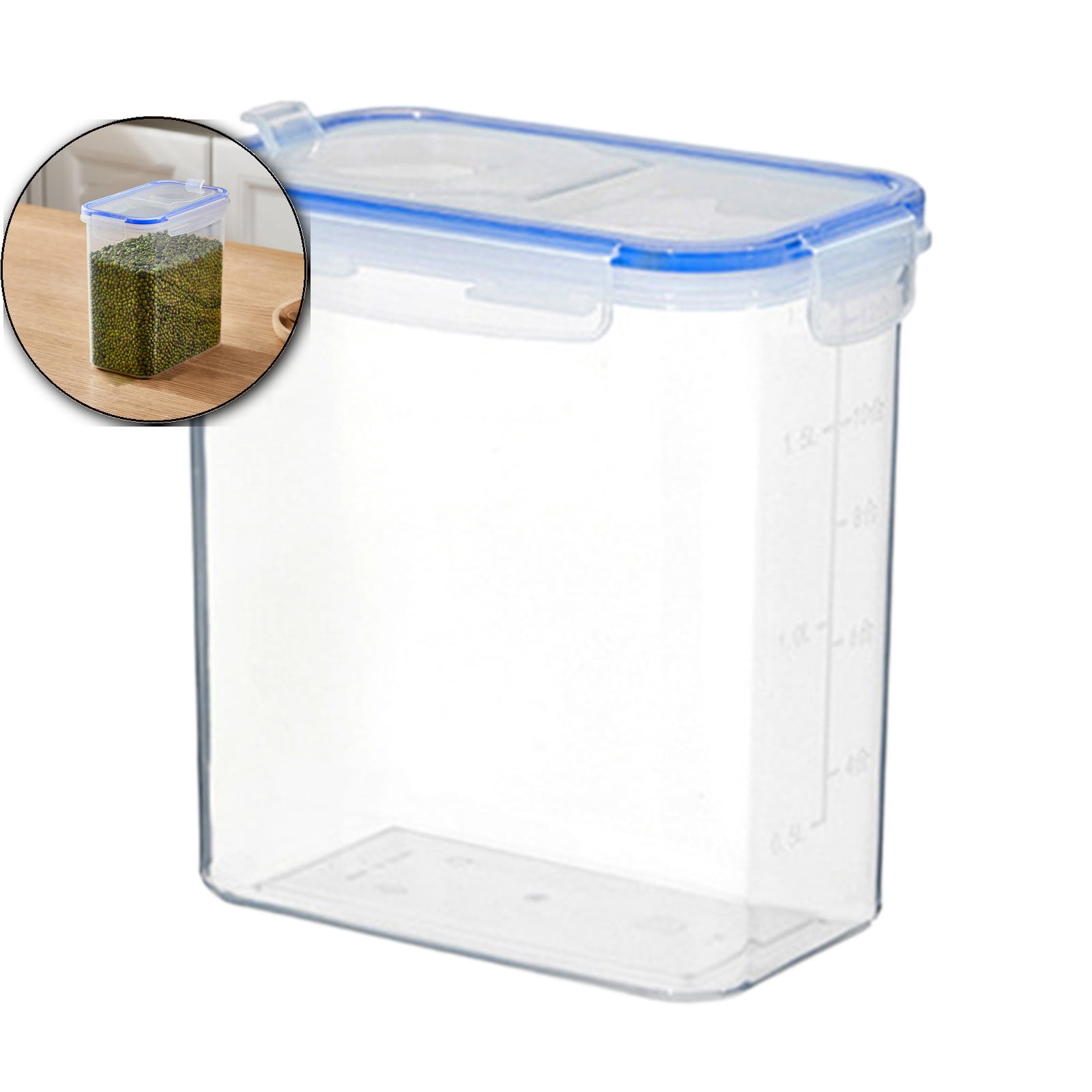 VQPeo Clear Airtight Food Storage Container with Lids Plastic Dry Food ...