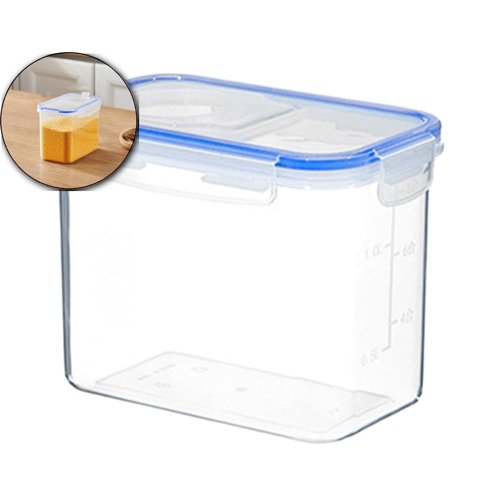 VQPeo Clear Airtight Food Storage Container with Lids Plastic Dry Food ...