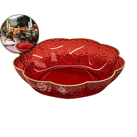 VQPeo Clear Plastic Serving Bowls, Salad Mixing Bowl, 9.6 Inch Round Plastic Bowls Disposable Catering Bowls for Party, Salad, Fruit, Snack, Chip, Popcorn