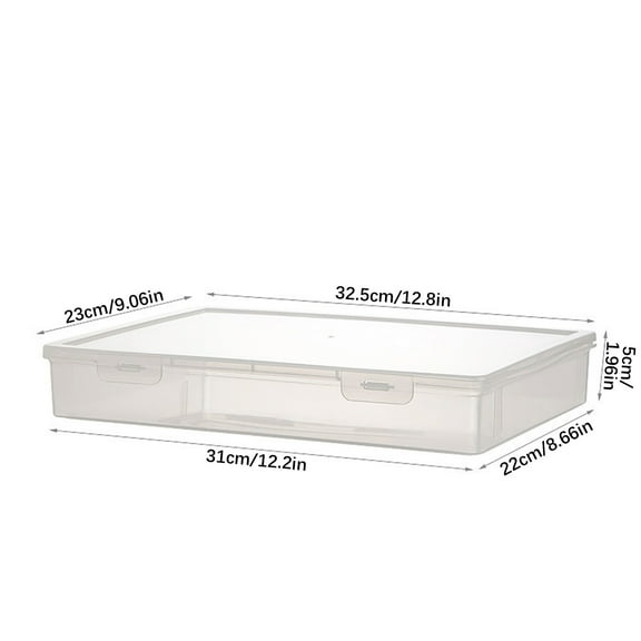 VQPeo Clear Plastic Storage Box with Flap Lid, Multipurpose Craft Organizers and Storage Box Art Supply Storage Organizer Plastic Sewing Box for Pencils Markers Notebooks