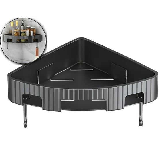 VQPeo Corner Bathroom Counter Organizer, Plastic Sink Shelf Rack, Multipurpose Vanity Storage Tray for Small Space Bathroom Decor