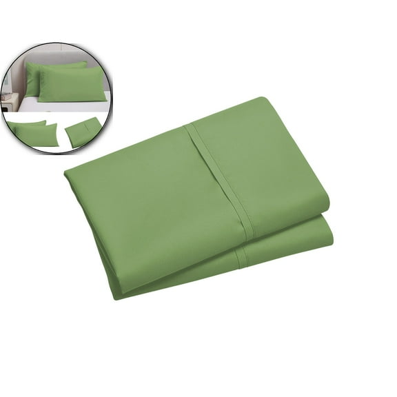 VQPeo Cotton Pillow Cases Set of 2 - Standard Size | Soft, Durable, and Stylish Bedding - Ideal for King Size Pillows(Army Green)