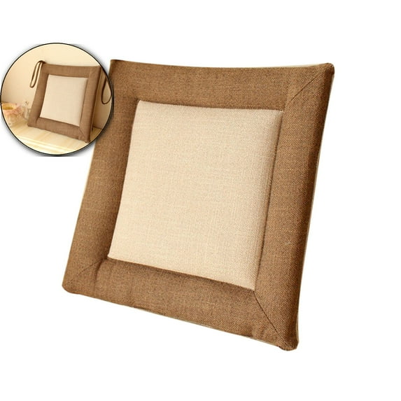 VQPeo Count Seat Cushions for Kitchen Chairs,Linen Cover Chair Cushions for Dining Chairs Square Chair Pads with Ties for Office Chairs(19.7x19.7inch)