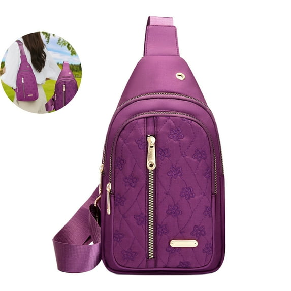 VQPeo Crossbody Bags for Women Sling Bag Anti-theft Cross Body Bag Travel Sling Purse Chest Bags Fanny Packs(Purple)