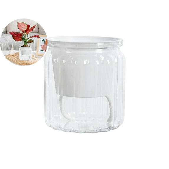 VQPeo Cultivation Flower Pot - Self-Absorbing Lazy Design, Plastic Indoor Planter for Green Lovers, Desktop Decorative Small Potted Plant Container