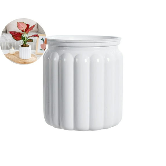 VQPeo Cultivation Flower Pot - Self-Absorbing Lazy Design, Plastic Indoor Planter for Green Lovers, Desktop Decorative Small Potted Plant Container