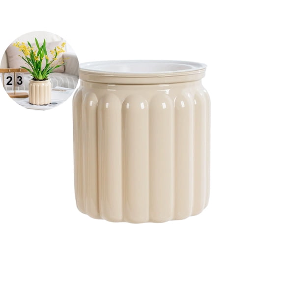 VQPeo Cultivation Flower Pot - Self-Absorbing Lazy Design, Plastic Indoor Planter for Green Lovers, Desktop Decorative Small Potted Plant Container