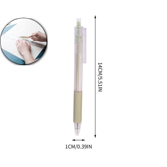 VQPeo DIY Manual Pen Cutter - Retractable Craft Knife Set for Paper Cutting, Scrapbooking & Card Making(Green)