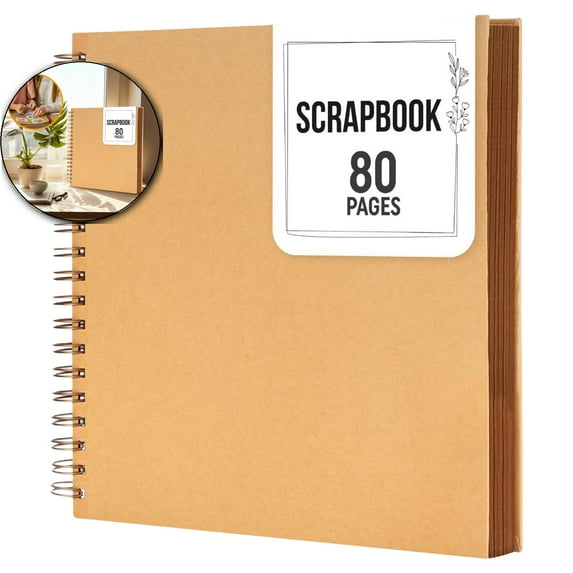 VQPeo DIY Photo Album for Wedding & Anniversary, Thick Kraft Paper Scrapbook Memory Book, Perfect for Family Memories