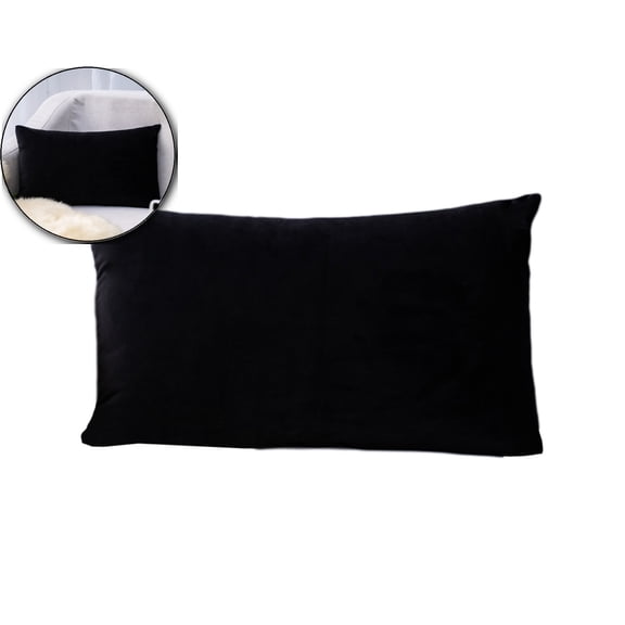 VQPeo Decorative Square Solid Toss Pillowcase Cushion Cover Pillow Case with Hidden Zipper Closure Only Cover No Insert(Black)