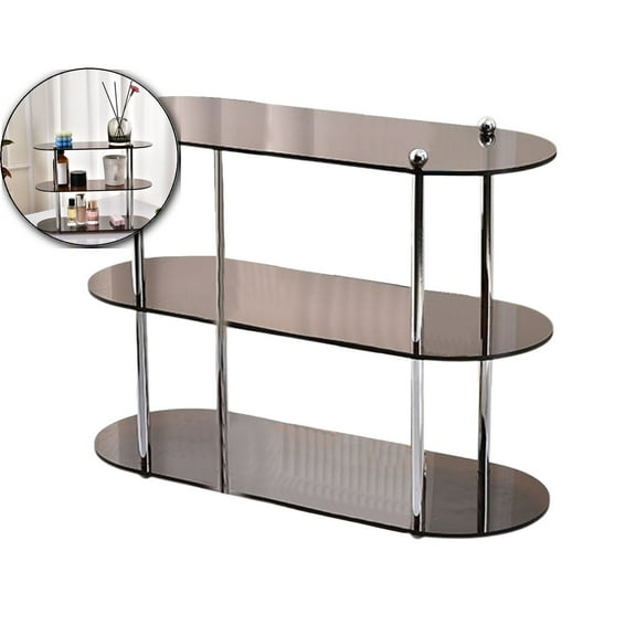 VQPeo Desktop Acrylic Multi-Layer Cup Storage Rack, Living Room Kitchen Tea Table Home Creative Simple Cosmetics Organizer Shelf (3-Layer)