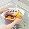 thumbnail image 1 of VQPeo Double Layer Vegetable Washing Basket with Drainage - Multi-Purpose Plastic Fruit and Vegetable Cleaner Bowl, Quick Drainage Design for Home Cooking & Food Prep, 1 of 4
