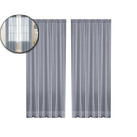 VQPeo Double-String Sheers, Rod-Pocket Semi-Sheer Curtains, Light-Filtering Window Treatments for Balcony Privacy