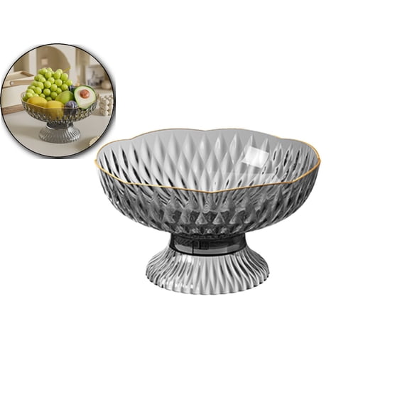 VQPeo Drainable High-Leg Fruit Tray, Transparent Snack Candy Organizer, Living Room Dry Fruit Box for Kitchen & Party Serving