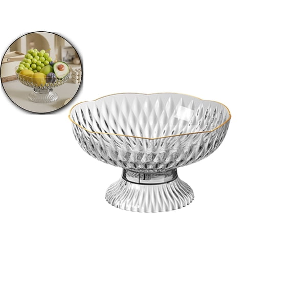 VQPeo Drainable High-Leg Fruit Tray, Transparent Snack Candy Organizer, Living Room Dry Fruit Box for Kitchen & Party Serving