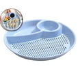 thumbnail image 1 of VQPeo Draining Dumpling Plate Kitchen Draining Plate Round Plastic Plate for Dumplings Snacks Fruit Sauce Compartment, 1 of 5