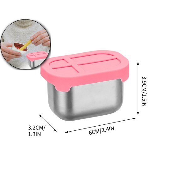 VQPeo Durable Stainless Steel Snack Containers - with Lids and Divider - Perfect for Keeping Snacks Warm & Fresh