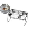 thumbnail image 1 of VQPeo Elevated Stainless Steel Cat Bowls, Tilted Raised Cat Food Bowl with Stainless Steel Stand and 4 Anti Slip Feet, Suitable for Cats and Little Dogs, 1 of 5