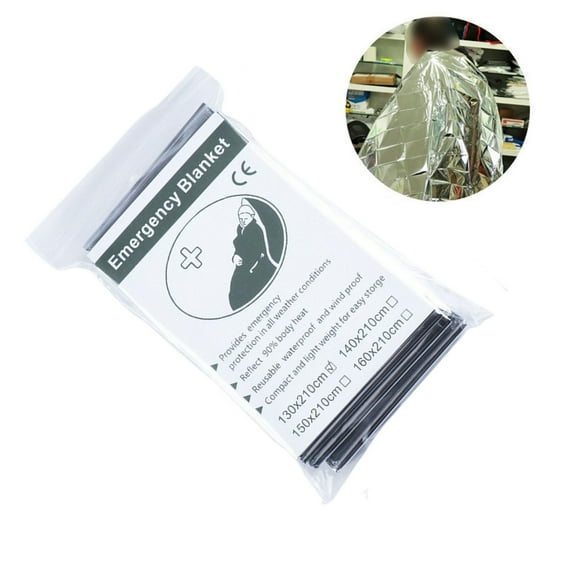 VQPeo Emergency Thermal Blankets for First Aid Kits, Natural Disaster Survival Gear, Retain Body Heat, Compact Waterproof Blanket
