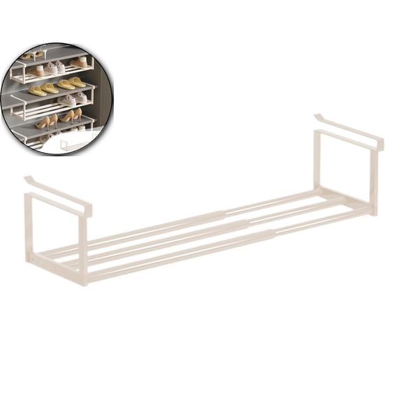 VQPeo Expandable Shoe Rack Organizer - Adjustable Shoe Rack & Under Cabinet Shelf - for Shoe or Clothing Storage and Organization, Under Shelf Storage