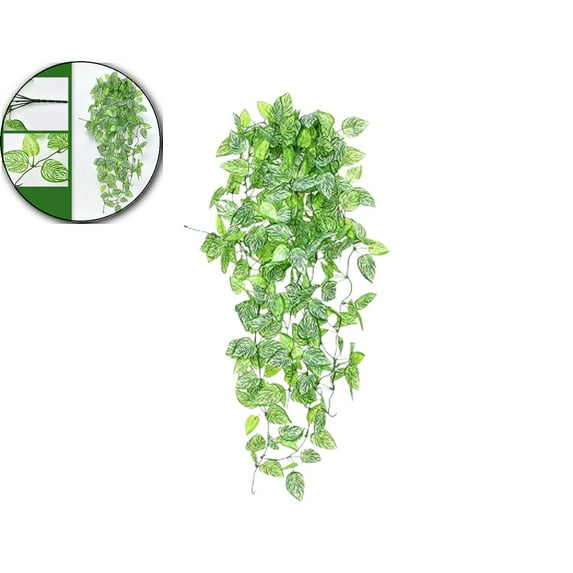 VQPeo Fake Hanging Plant Artificial Potted Plants for Indoor Outdoor Aesthetic Realistic Faux Hanging Pothos with Ivy Vine for Shelf Decor in Home Office Gardens