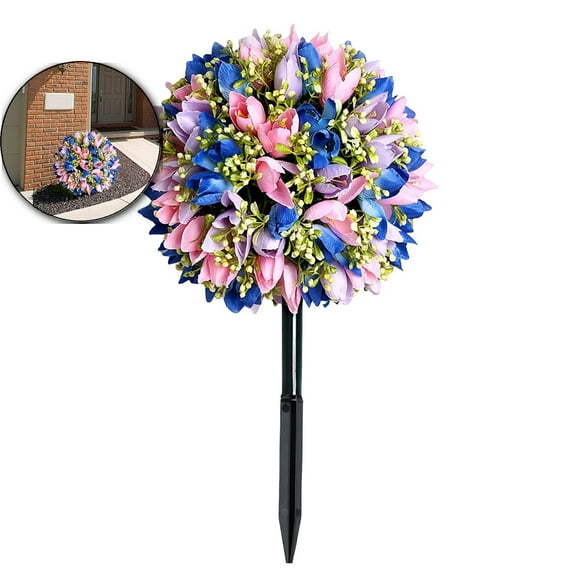 VQPeo Fake Tree Rose Ball Tree Outdoor Decoration Fashionable Scene Arrangement Decoration Simulation Flower