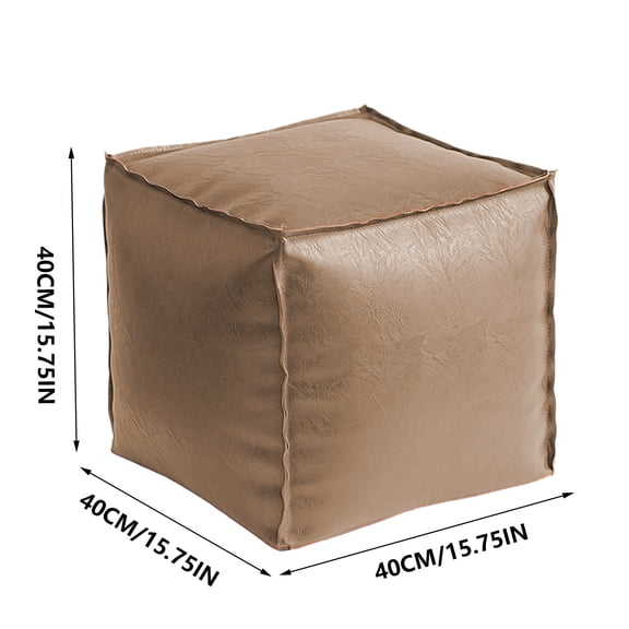 VQPeo Faux Leather Ottoman Cover, Unstuffed Style Footrest Cover for Storage, Indoor Outdoor Use, Easy to Fill, Comfortable and Durable, Perfect for Home Decor
