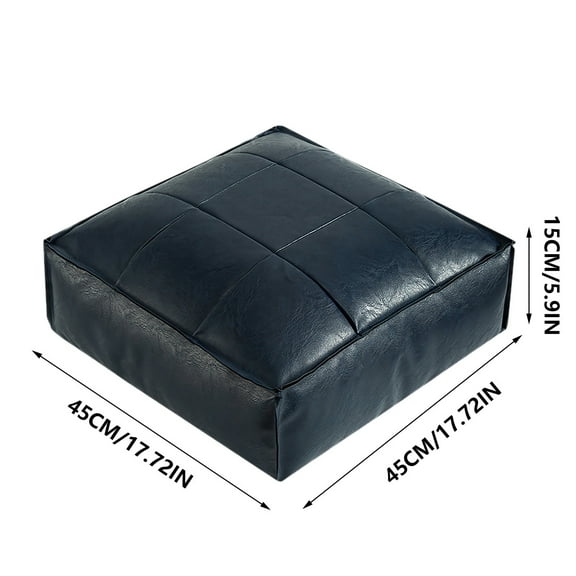 VQPeo Faux Leather Ottoman, Unstuffed Style Footrest Cushion for Indoor Outdoor Use, Comfortable Durable Seat Solution