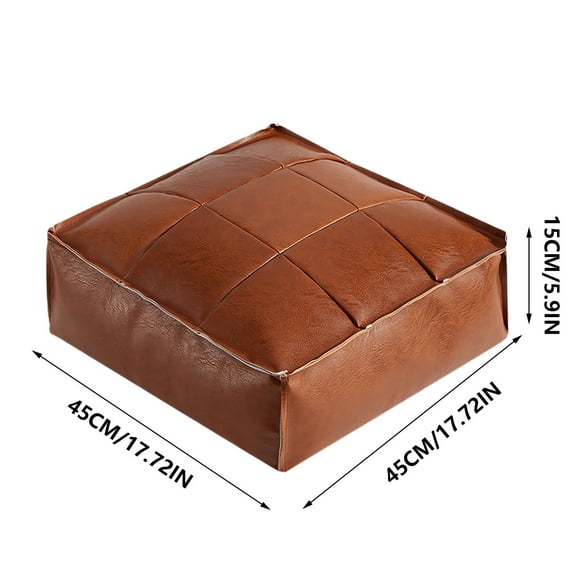VQPeo Faux Leather Ottoman, Unstuffed Style Footrest Cushion for Indoor Outdoor Use, Comfortable Durable Seat Solution