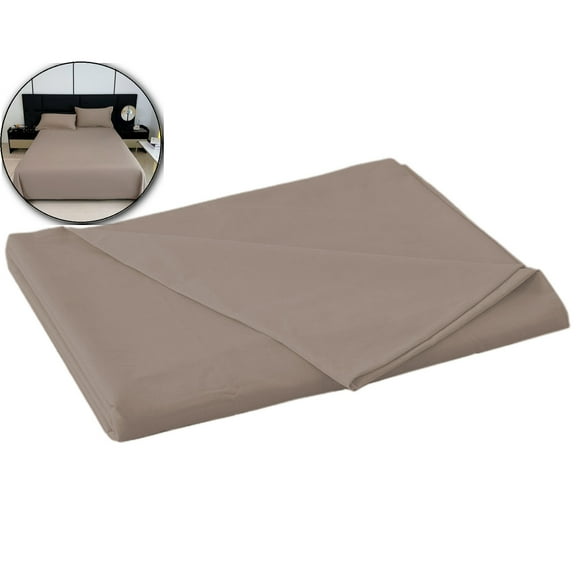 VQPeo Flat Sheets - Twin, Full Sizes - High-Quality Bedding Essentials for a Comfortable Sleep, 47x90 Inch(Khaki)