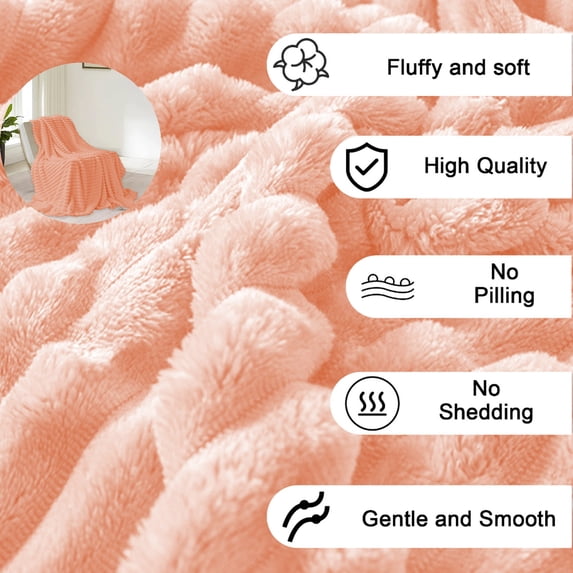 VQPeo Fleece Throw Blanket for Couch - Soft & Warm Fluffy Blanket, Fall Throw Blanket, Decorative and Giftable Striped Blankets for Women, Men