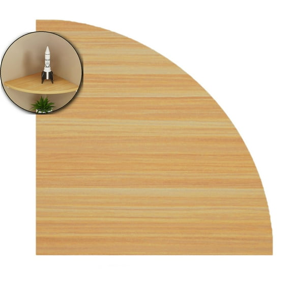 VQPeo Floating Corner Shelf, Wall Mounted Wooden Rack, Multi-Purpose Display Stand for Bedroom Decor & Kitchen Organization