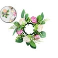thumbnail image 1 of VQPeo Flower Candle Rings Spring Wreath Peony Artificial Flowers Wedding Centerpieces for Home Garland Tabletop Farmhouse Party Tables Decor, 1 of 5