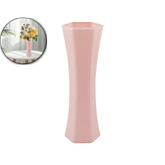 VQPeo Flower Vase, Plastic Vase Ceramic Look Small Tall Floral Vase Unbreakable Bud Vases Table Centerpieces for Home Room Decor