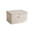 thumbnail image 1 of VQPeo Foldable Household Storage Box with Zippered Closure and Handle, Multi-Layer Linen Fabric Organizer for Home Organization and Closet Management(White-M), 1 of 5