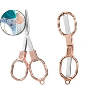 VQPeo Foldable Stainless Steel Mini Travel Scissors - Portable Safety Pocket Nursing Scissors for Travel, Home, Office, Craft, Sewing