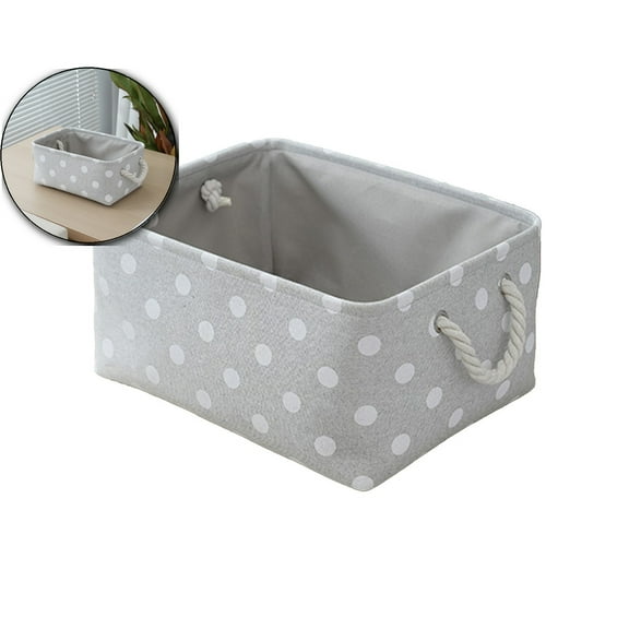 VQPeo Foldable Storage Basket with Handle Cloth Fabric Laundry Basket Storage Basket, Small Storage Basket for Shelves Closet