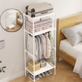 thumbnail image 1 of VQPeo Freestanding Corner Coat Rack w/2 Shelves, Hall Tree Organizer for Entryway Bedroom Closet(White), 1 of 6