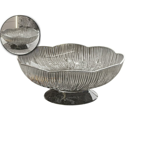 VQPeo Fruit Plate Serving Tray with Drain Plate for Home Snack Storage Holder for Parties and Dried Fruits Display(Gray)