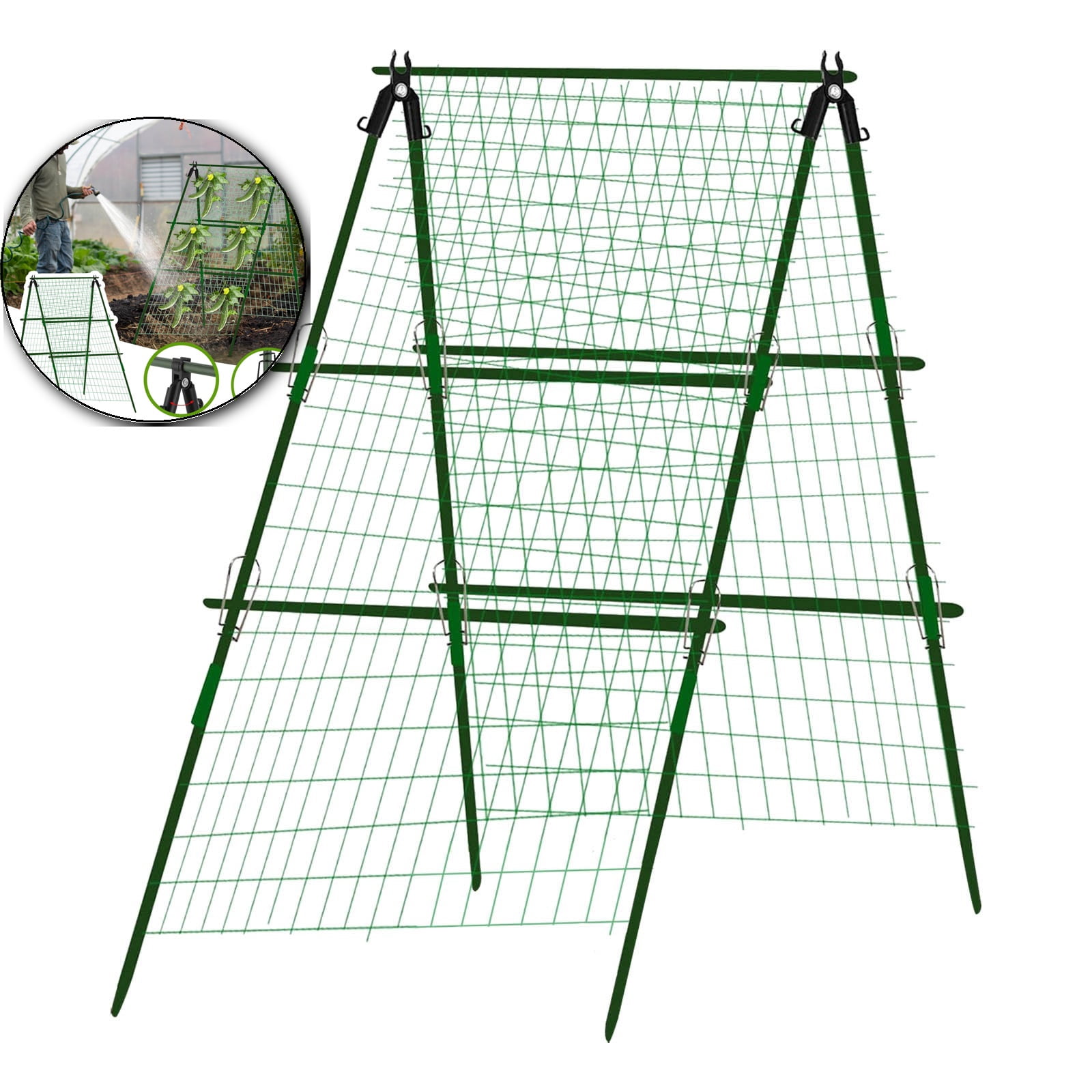 VQPeo Garden Trellis, Raised Bed for Climbing Plants Outdoor-Detachable Cucumber Climbing Trellis - Climbing Plants Vegetables Flowers