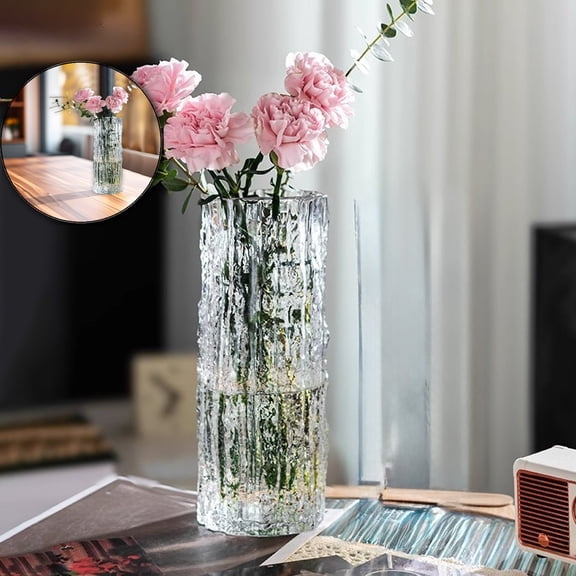 VQPeo Glass Vase, Courtyard Floral Centerpiece for Stylish Living Rooms & Outdoor Patio Elegance