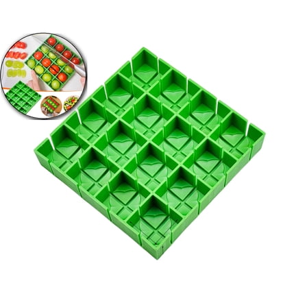 VQPeo Grapes Cherry Tomatoes Cutter Slicer Half or Quarter Cutting 16Pcs at a Time, Food Grade Material, Dishwasher Safe, Fruit Container Holder Cutter for Salad Snacks