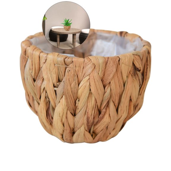 VQPeo Handwoven Natural Rattan Flower Basket for Home Decor, Storage & Gift - Versatile Woven Planter Pot Cover, Fruit & Vegetable Holder