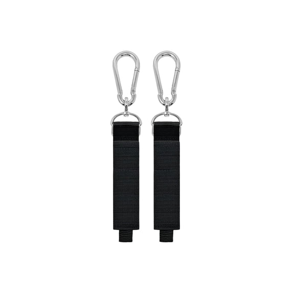 VQPeo Heavy Duty Garage Storage Hooks with Carabiner Clips – Multi-Purpose Hanging Straps for Tools, Hoses, Bags, and Equipment – Easy No-Drill Organization for Workshops, Basements, and RVs(Black-S)
