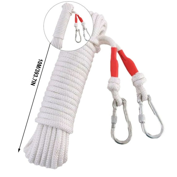 VQPeo Heavy Duty Nylon Rope with Thick Core for Fire Safety - High Visibility, Versatile Use in Residential, Commercial & Industrial