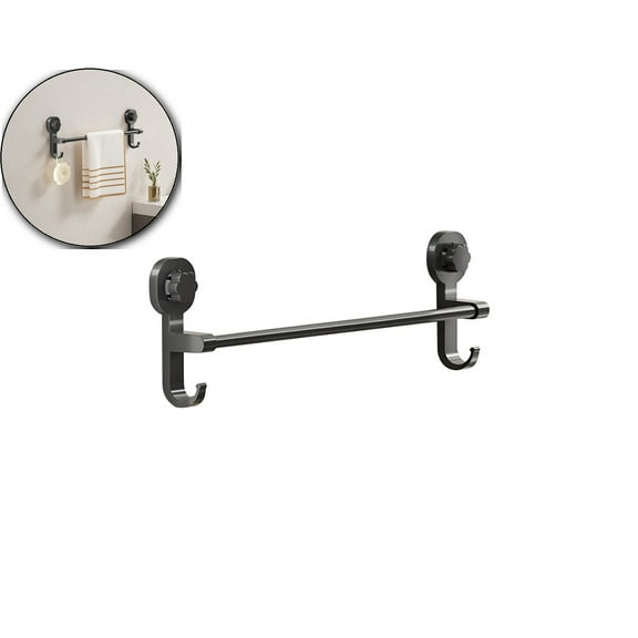 VQPeo Heavy Duty Suction Cup Towel Bar for Inside Shower & Glass Doors - Towel Bar with Strong Suction for Secure Grip - Ideal Bathroom Storage Solution(40CM)