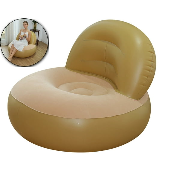 VQPeo Inflatable Chair Ergonomic Blow Up Couch Air Lazy Sofa Fast Inflation Leak-Proof Flocking Lounge for Indoor Outdoor Balcony Backyard
