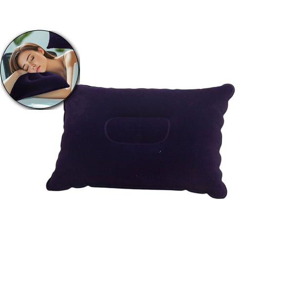 VQPeo Inflatable Plush Camping Pillow, Portable Travel Neck Support Cushion, Multifunctional Outdoor Napping Pad for Backpacking Adventures